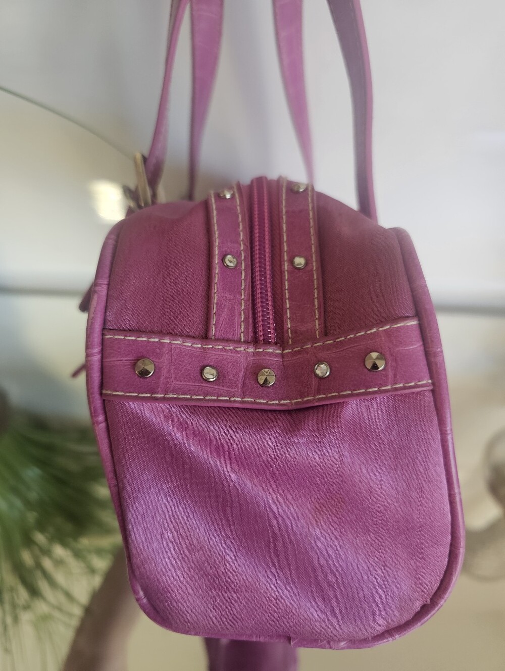 Magnetta Baby Phat Pink Satin Top-Handle Bag - Picture 14 of 16